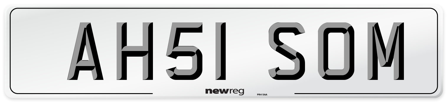 AH51 SOM Number Plate from New Reg